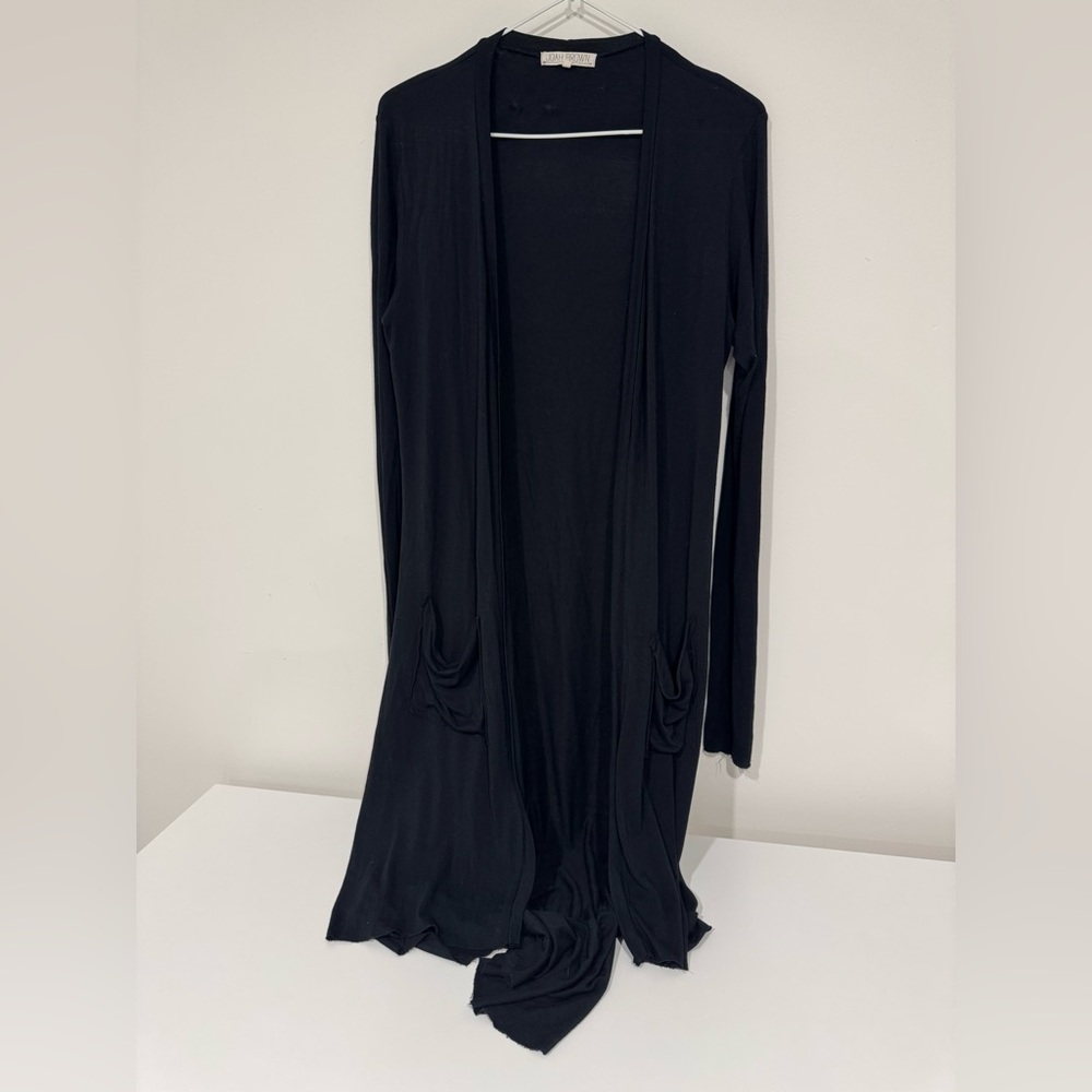 Joah Brown Open Front Lightweight Cardigan Modal One Size Black